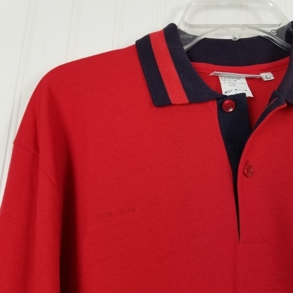 Vintage Mobil Gas Men's Polo Mechanic Long Sleeve Shirt Work NOS Crest Large - Picture 5 of 13